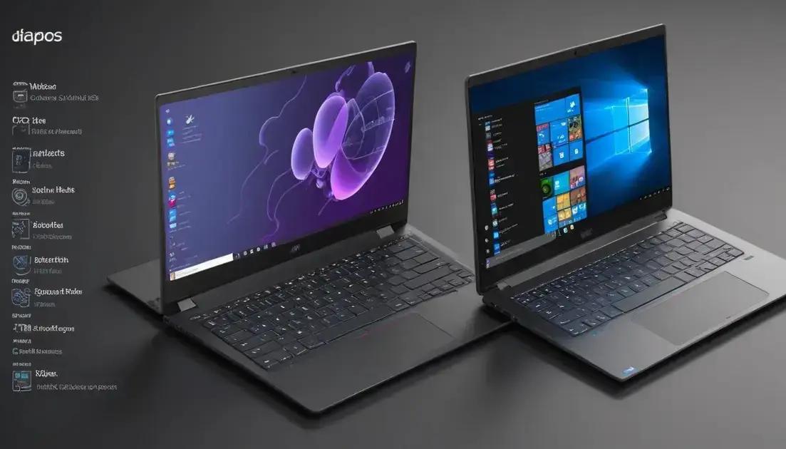 Comparação de preços e desempenho entre notebooks