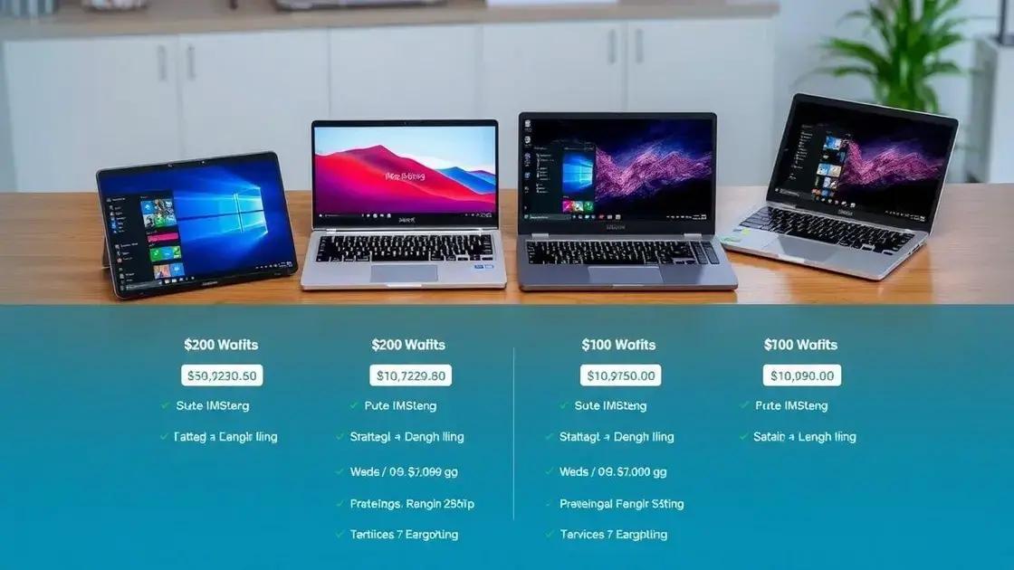 Comparativo: desempenho e preço dos modelos selecionados