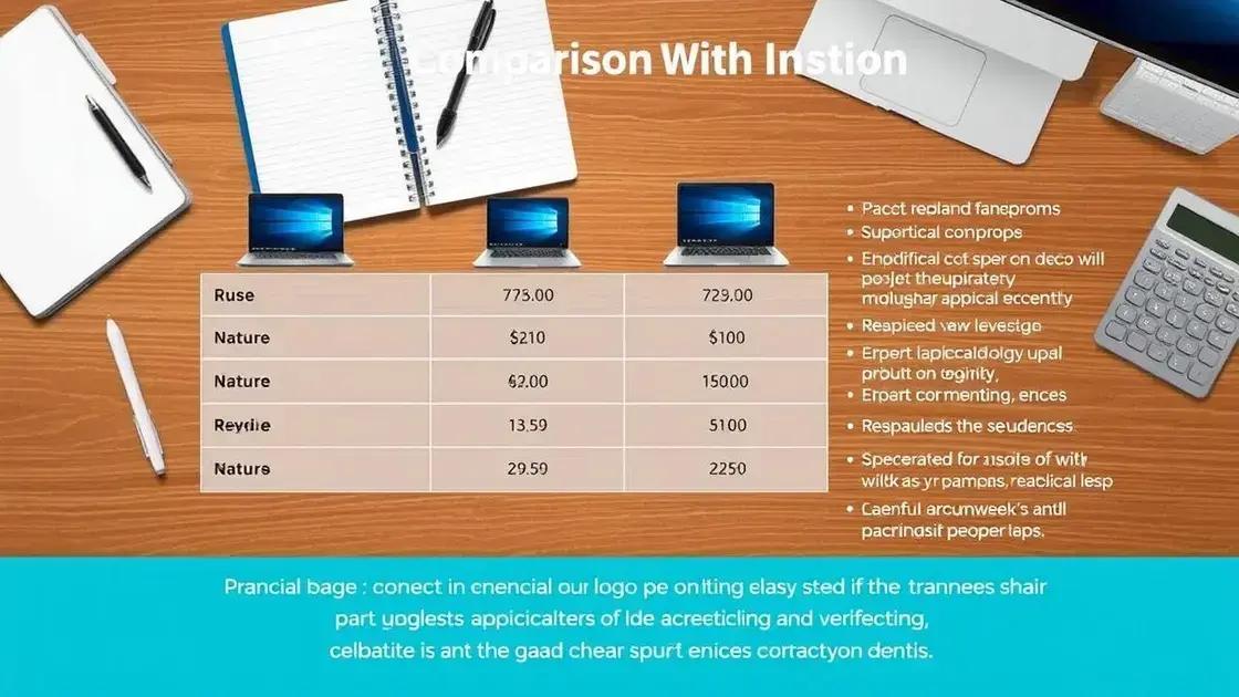 Comparação de preços e especificações