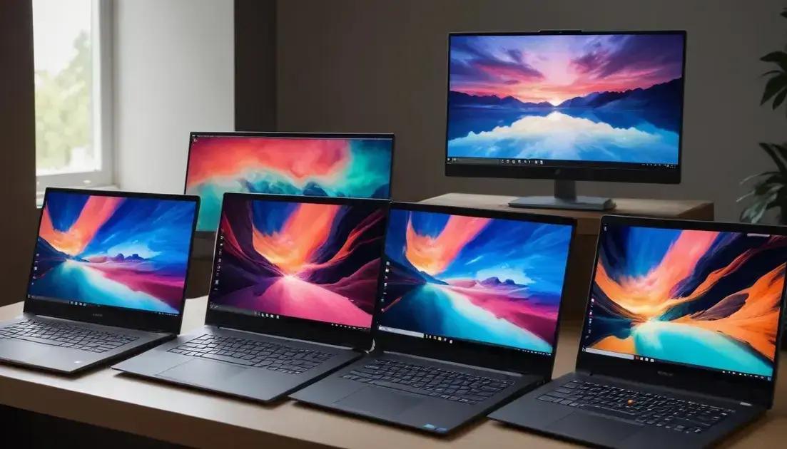 comparação de modelos com tela IPS