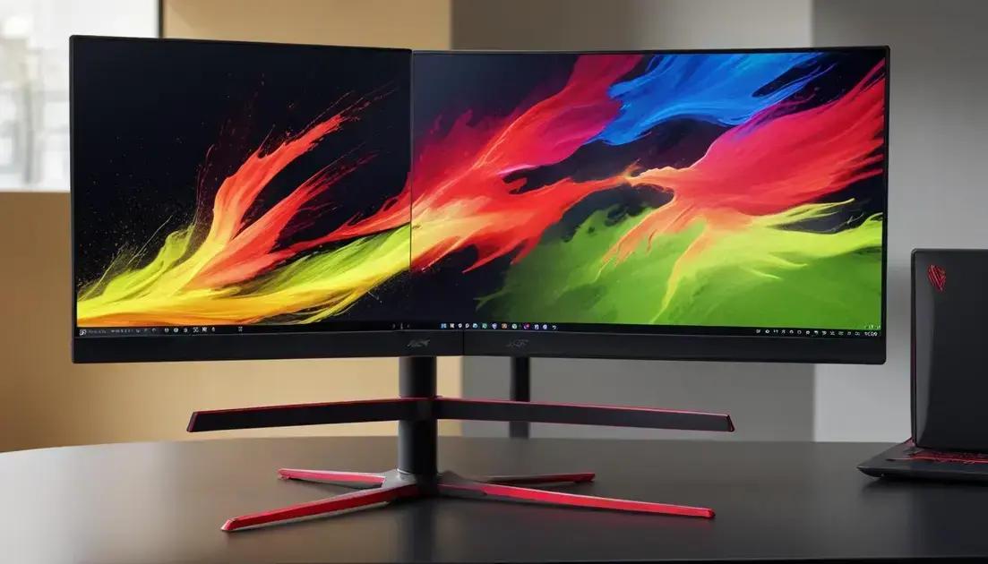 Qualidade de tela e cores