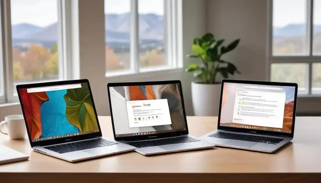Comparação de desempenho entre Windows, Mac e Chromebook